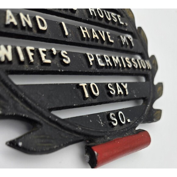 Vintage Trivet Retro Kitchen Hot Plate Funny Decor “I’m The Boss With Wife’s Pe - Picture 6 of 10